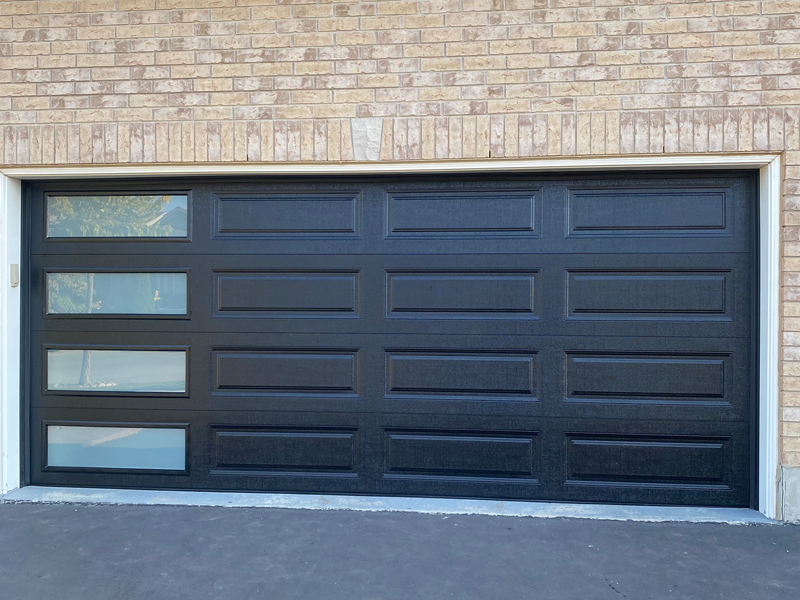 Before old wooden garage door